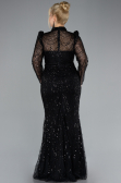 Abendkleid im Meerjungfrau-Stil Lang Schwarz ABU4526
