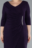 Violett dunkel Einladungskleid In Übergröße Midi ABK1950