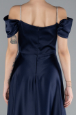 Abschlusskleid Lang Satin Marineblau ABU4531