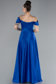 Abschlusskleid Lang Satin Sächsischblau ABU4531