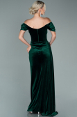 Abendkleid Lang Samt Smaragdgrün ABU1990