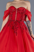 Designer Abendkleid Lang Rot ABU4546