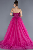 Designer Abendkleid Lang Fuchsie ABU4550
