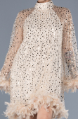 Partykleid Kurz Schuppig Gold ABK2202