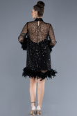 Partykleid Kurz Schuppig Schwarz ABK2202
