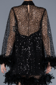 Partykleid Kurz Schuppig Schwarz ABK2202