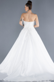 Brautkleid in Großen Größen Lang Weiß ABU4559