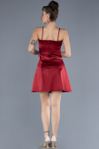 Partykleid Kurz Satin Weinrot ABK2225