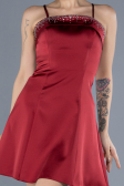 Partykleid Kurz Satin Weinrot ABK2225