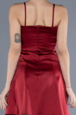 Partykleid Kurz Satin Weinrot ABK2225