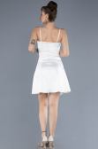 Partykleid Kurz Satin Weiß ABK2225