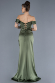 Abschlusskleid Lang Satin Khaki ABU4582