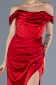 Abschlusskleid Lang Satin Rot ABU4582