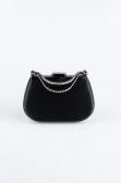 Abendtasche Satin Schwarz V746