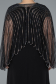 Abendkleid in Übergröße Lang Chiffon Schwarz ABU4632