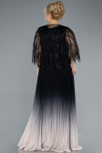 Abendkleid in Übergröße Lang Chiffon Schwarz ABU4633