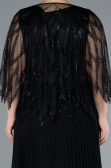 Abendkleid in Übergröße Lang Chiffon Schwarz ABU4633