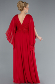 Abendgarderobe in Großen Größen Lang Chiffon Rot ABU4638