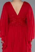 Abendgarderobe in Großen Größen Lang Chiffon Rot ABU4638