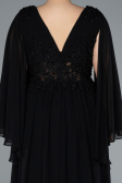 Abendgarderobe in Großen Größen Lang Chiffon Schwarz ABU4638
