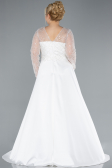 Brautkleid In Übergröße Lang Satin Weiß ABU4639