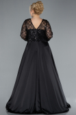 Brautkleid In Übergröße Lang Satin Schwarz ABU4639