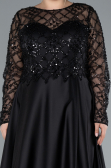 Brautkleid In Übergröße Lang Satin Schwarz ABU4639