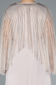 Abendkleid in Übergröße Lang Chiffon Beige ABU4632