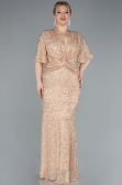 Abendkleid in Übergröße Lang Gold ABU4542