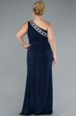 Abendkleid in Übergröße Lang Marineblau ABU4601