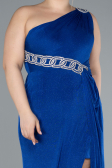 Abendkleid in Übergröße Lang Sächsischblau ABU4601