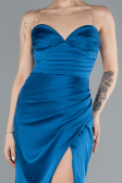 Abschlusskleid Lang Satin Petrolblau ABU4663