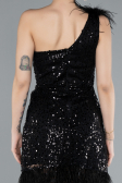 Partykleid Kurz Schuppig Schwarz ABU4580