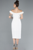 Partykleid Midi Weiß ABK2248