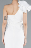 Partykleid Midi Weiß ABK2249