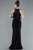 Abendkleid im Meerjungfrau-Stil Lang Schwarz ABU608