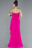 Abendkleid im Meerjungfrau-Stil Lang Fuchsie ABU4666