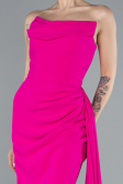 Abendkleid im Meerjungfrau-Stil Lang Fuchsie ABU4666