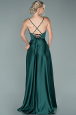 Smaragdgrün Abendkleid Satin Lang ABU1843