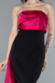 Abendkleid Lang Fuchsie-Schwarz ABU4690