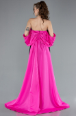 Abendkleid Lang Fuchsie-Schwarz ABU4701