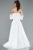 Abendkleid Lang Schwarz-Weiß ABU4701
