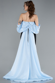 Abendkleid Lang Schwarz-Blau ABU4701