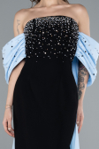 Abendkleid Lang Schwarz-Blau ABU4701