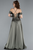 Abschlusskleid Lang Satin Khaki ABU4703