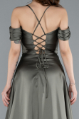Abschlusskleid Lang Satin Khaki ABU4703
