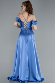 Abschlusskleid Lang Satin Indigo ABU4703