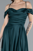 Abschlusskleid Lang Satin Smaragdgrün ABU4703