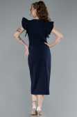Abendkleid Midi Marineblau ABK2277