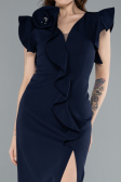 Abendkleid Midi Marineblau ABK2277